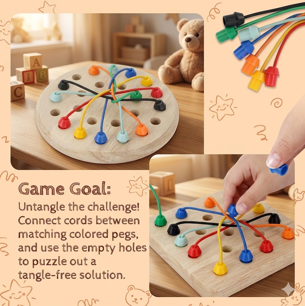 Wooden Interactive Board Game Set β Montessori-Style Memory Chess & Puzzle Toy, Perfect Educational Gift for Kids & Family