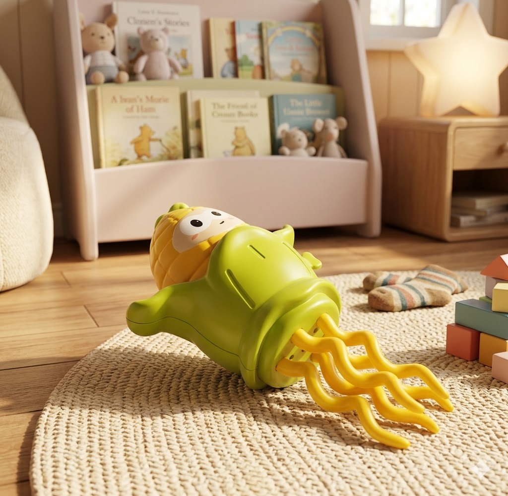 Funny Clockwork Dancing Corn Toy – Interactive Manual Winding Decompression Toy for Kids, No Batteries Required