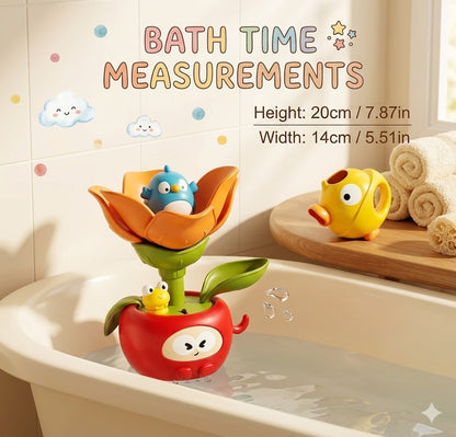Interactive Bathroom Water Sprinkler Toy – Suction Cup Wall-Mount Bath Game with Handheld Scoop for Kids