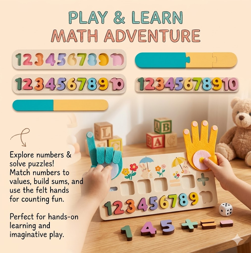 Math Learning Abacus & Number Board – Montessori-Inspired Arithmetic Teaching Aid for Addition & Subtraction