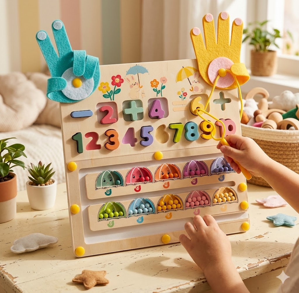 Math Learning Abacus & Number Board – Montessori-Inspired Arithmetic Teaching Aid for Addition & Subtraction