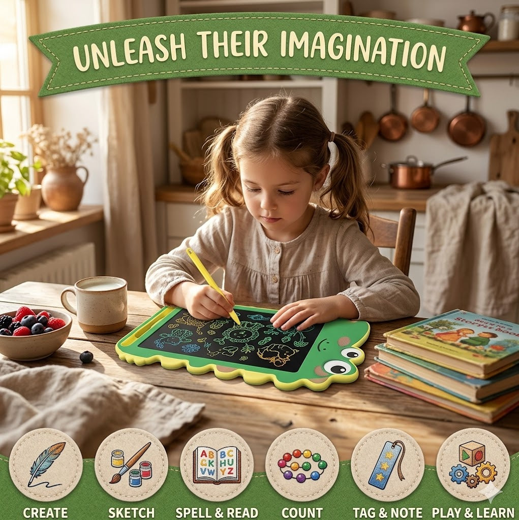 Reusable LCD Drawing Tablet for Children – 8" Erasable Doodle Board, Paperless Writing Pad for Home & Travel