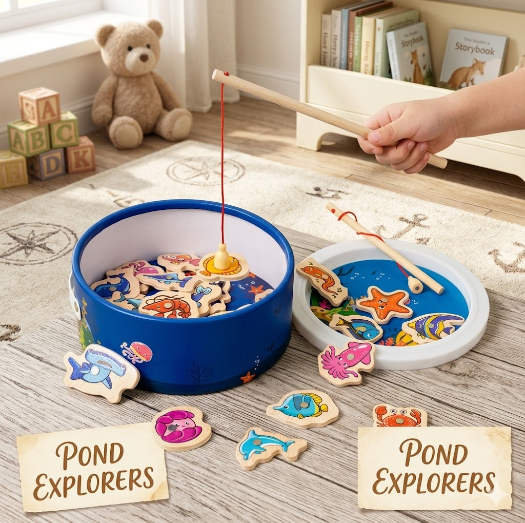 Wooden Alphabet Fishing Puzzle – Educational Ocean-Themed Sorting & Matching Toy for Kids, Fun STEM Learning Gift