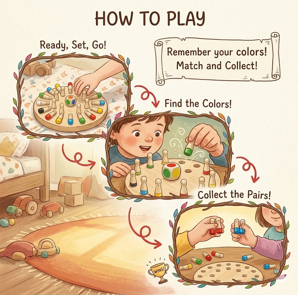 Wooden Interactive Board Game Set – Montessori-Style Memory Chess & Puzzle Toy, Perfect Educational Gift for Kids & Family