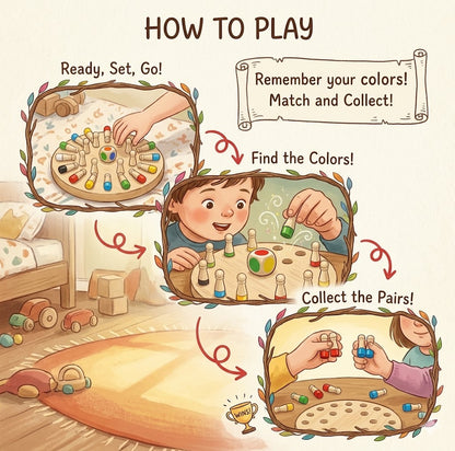 Wooden Interactive Board Game Set – Montessori-Style Memory Chess & Puzzle Toy, Perfect Educational Gift for Kids & Family